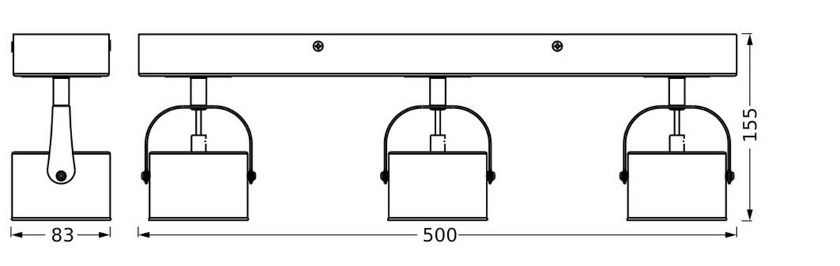 LED-STRAHLER 50/8,3/15 cm   - Silberfarben, Basics, Kunststoff/Metall (50/8,3/15cm) - Osram