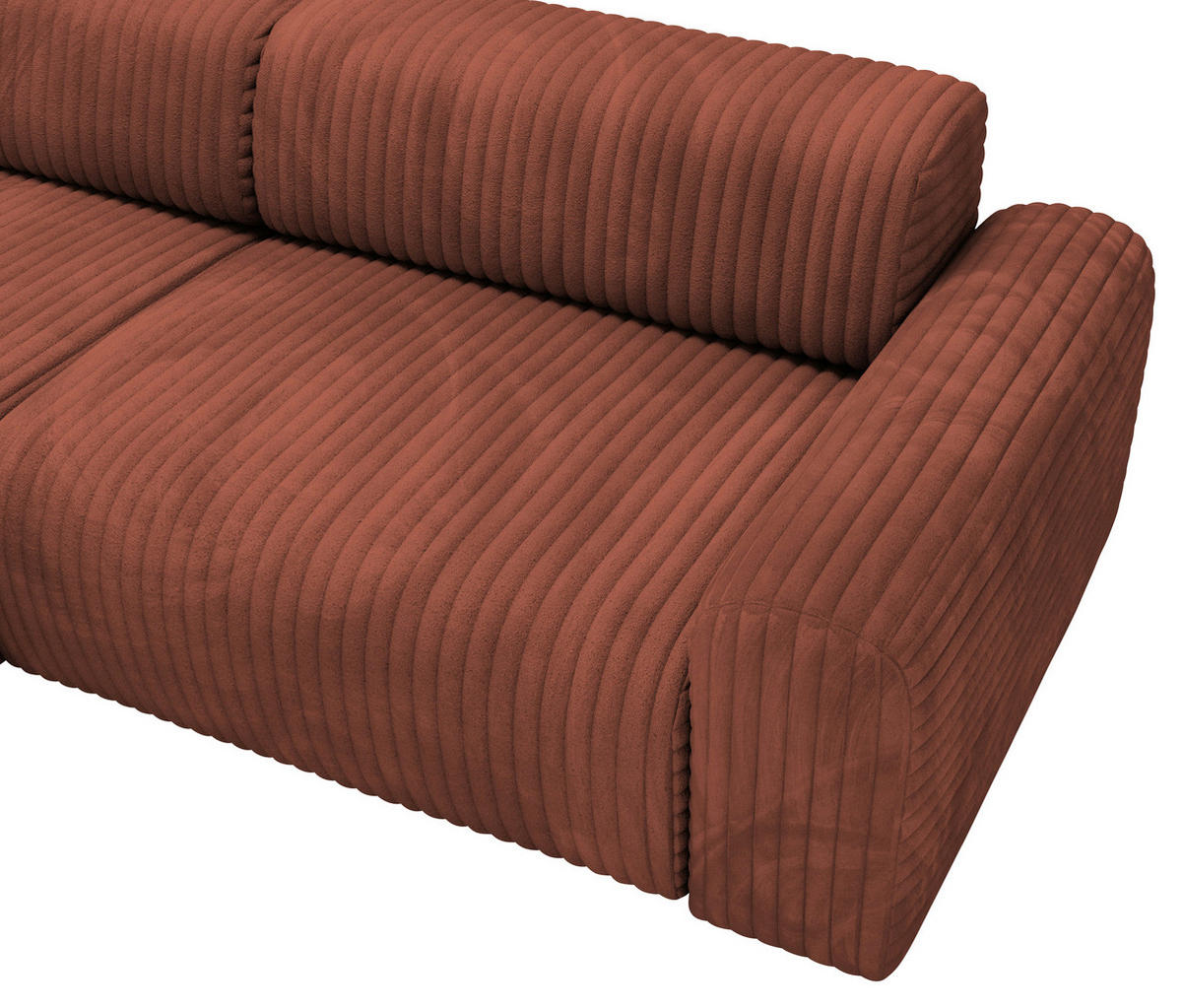 ECKSOFA Bronzefarben Cord  - Schwarz/Bronzefarben, Design, Kunststoff/Textil (178/292cm) - home24