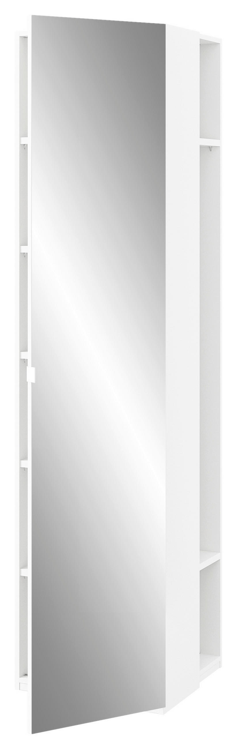KLEIDERSCHRANK in Weiss  - Weiss/Edelstahlfarben, Design, Glas/Holzwerkstoff (51,3/213,6/59,3cm) - Cantus