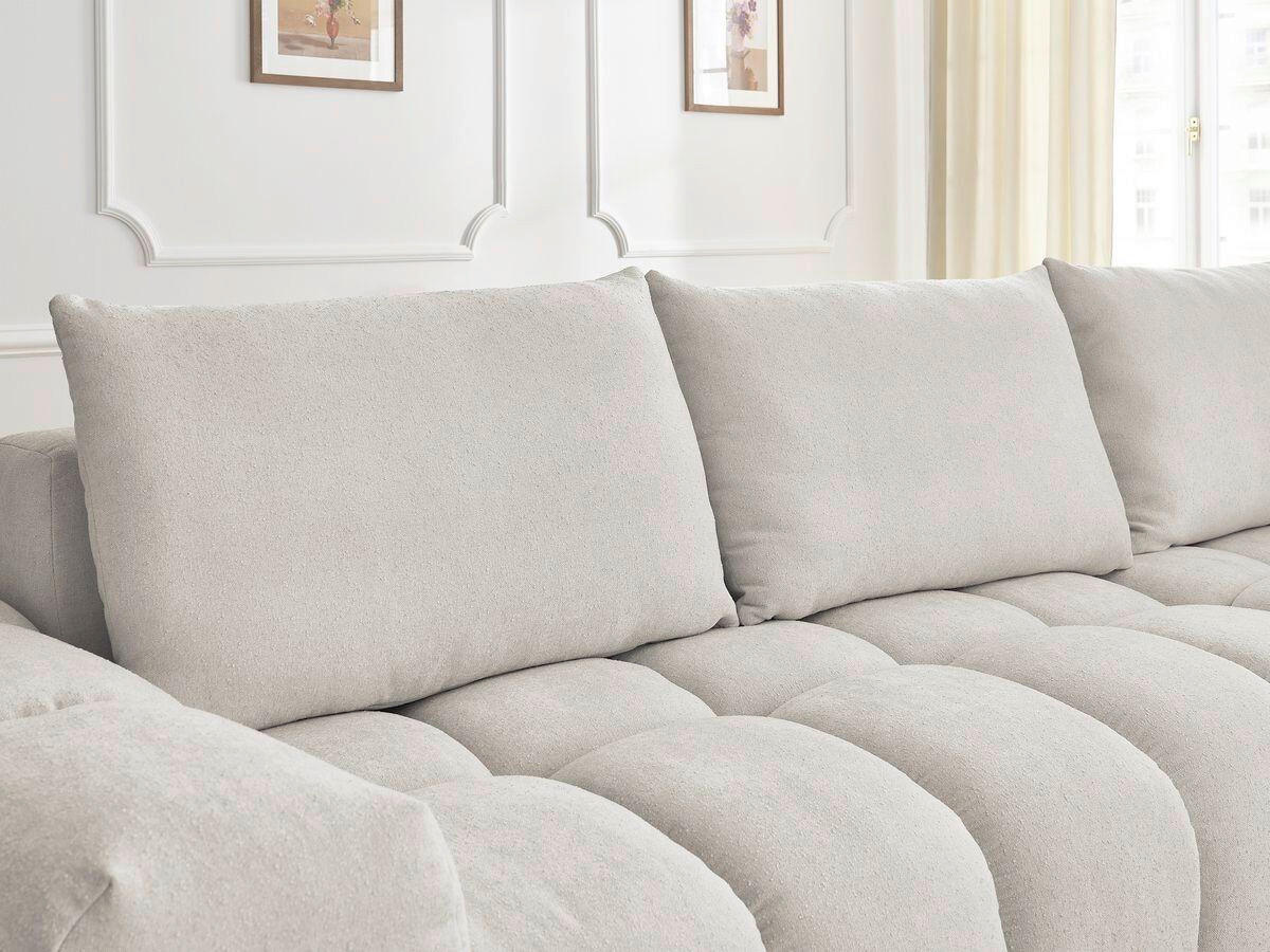 ECKSOFA Ottomane rechts  EVEREST Beige Struktur  - Beige/Schwarz, MODERN, Kunststoff/Textil (352/210cm) - Livetastic