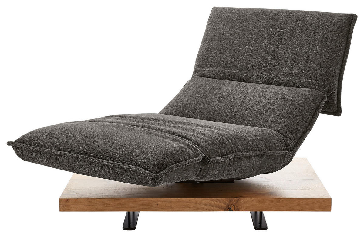 RELAXLIEGE Chenille, Flachgewebe Dunkelbraun  - Dunkelbraun/Schwarz, Design, Holz/Textil (120/80-112/115-159cm) - Koinor
