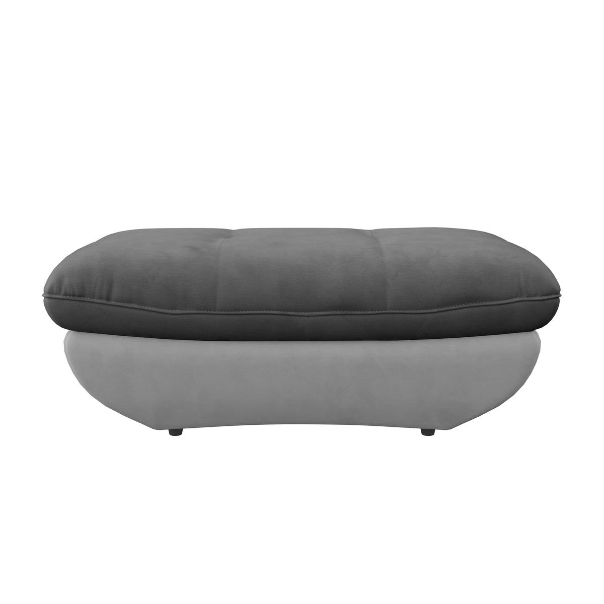 HOCKER in Textil Hellgrau, Dunkelgrau  - Dunkelgrau/Hellgrau, Modern, Kunststoff/Textil (107/75cm) - MID.YOU