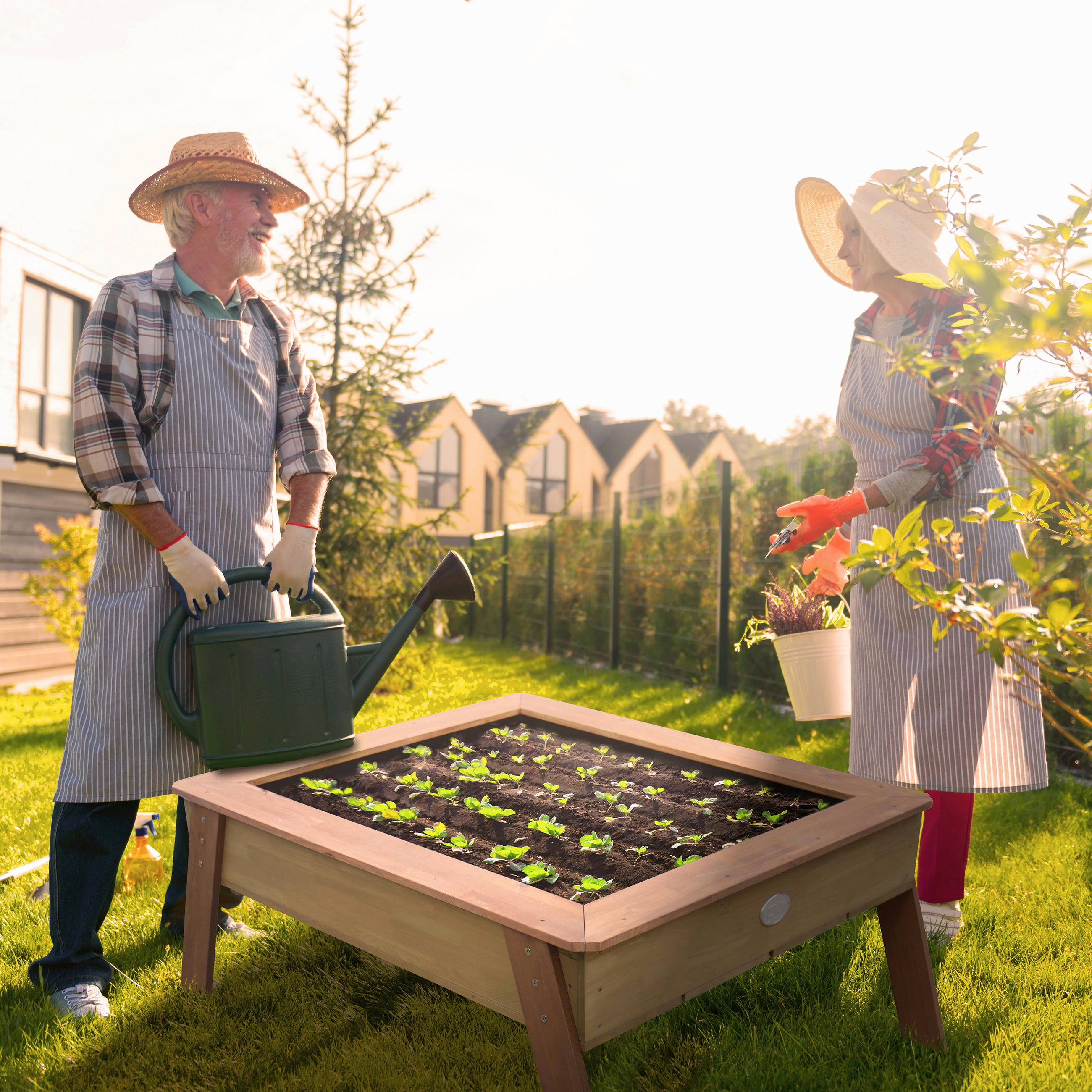 Thumbnail - Ambia Garden Hochbeet EN 71, Blau, Braun, Weiß, Holz, 90 L, 94x50x110 cm, Fsc, EN 71, Gartenzubehör, Hochbeete