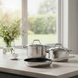 KOCHTOPFSET 3-teilig  - Klar/Edelstahlfarben, Basics, Glas/Metall - Homeware Profession.