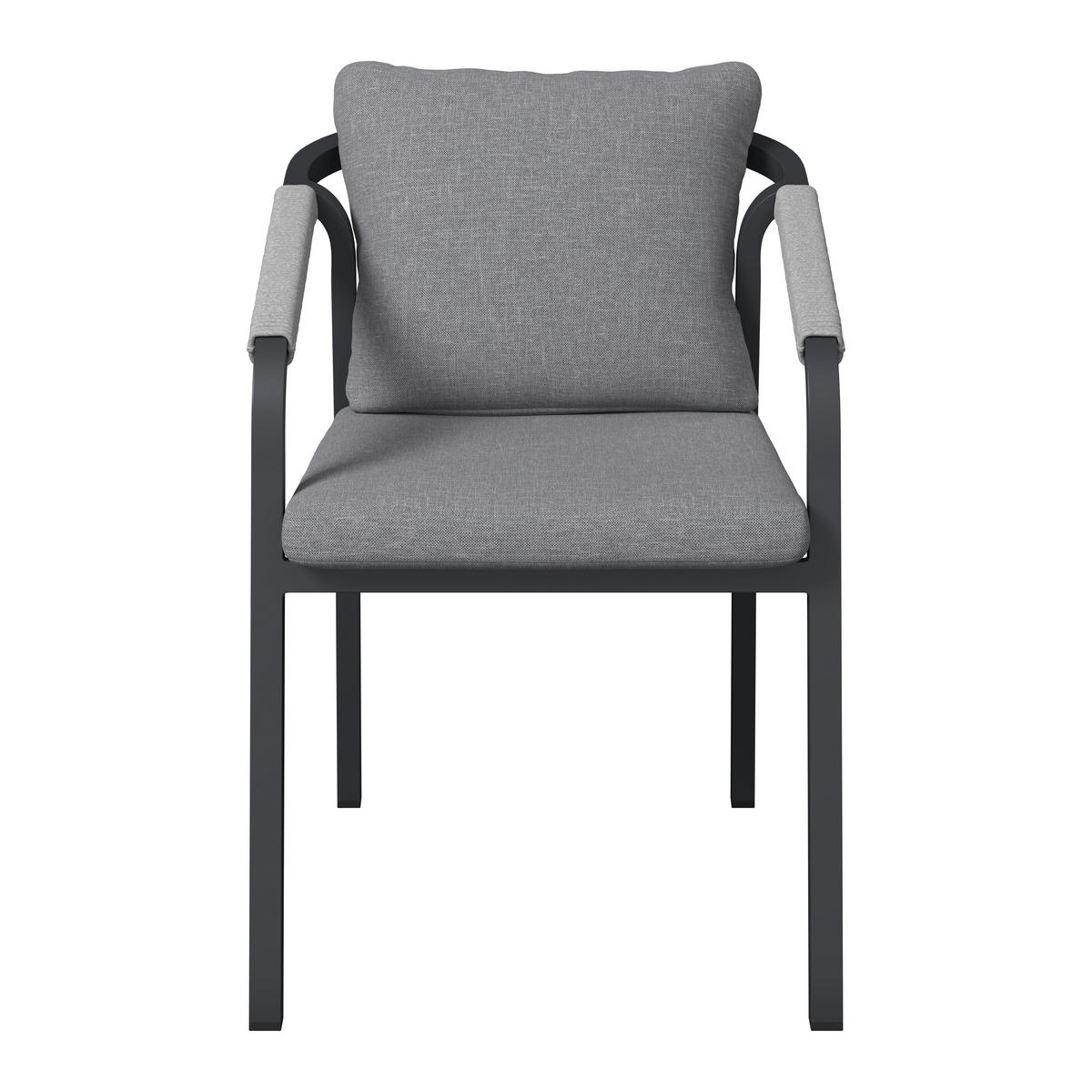 GARTENSTUHL Metall, Textil Anthrazit, Grau  - Anthrazit/Grau, MODERN, Textil/Metall (55/74/65cm) - Ambia Garden