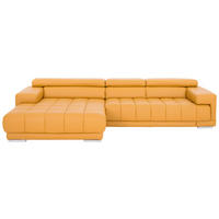 ECKSOFA Echtleder Gelb  - Gelb/Braun, Design, Leder/Holz (190/330cm) - Beldomo Speed