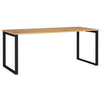 SCHREIBTISCH 180/80/75 cm  in Schwarz, Eichefarben, Hellbraun  - Hellbraun/Eichefarben, MODERN, Holzwerkstoff/Metall (180/80/75cm) - Novel