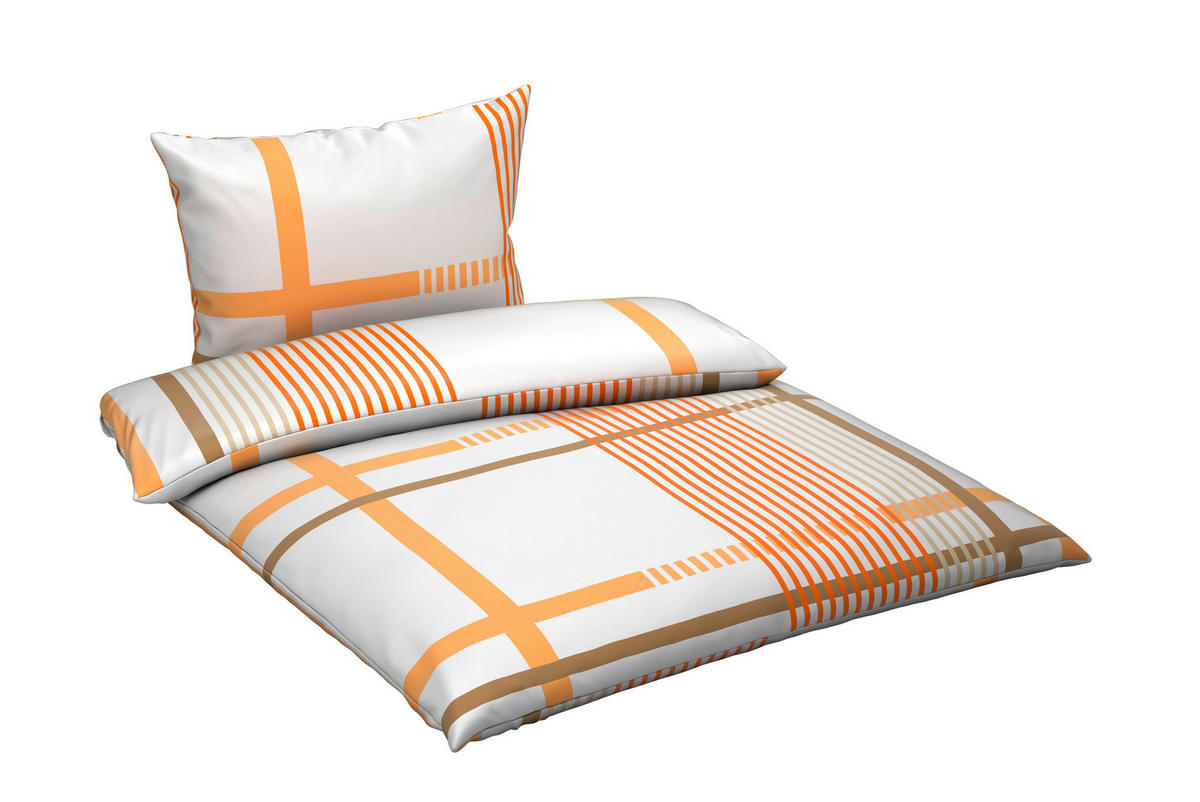 BETTWÄSCHE TANJA Satin 140/200 cm  - Orange, KONVENTIONELL, Textil (140/200cm) - Novel