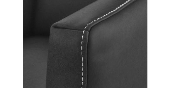 2-SITZER-SOFA  in Echtleder Anthrazit   - Eichefarben/Anthrazit, Natur, Leder/Holz (207/86/87cm) - Valnatura