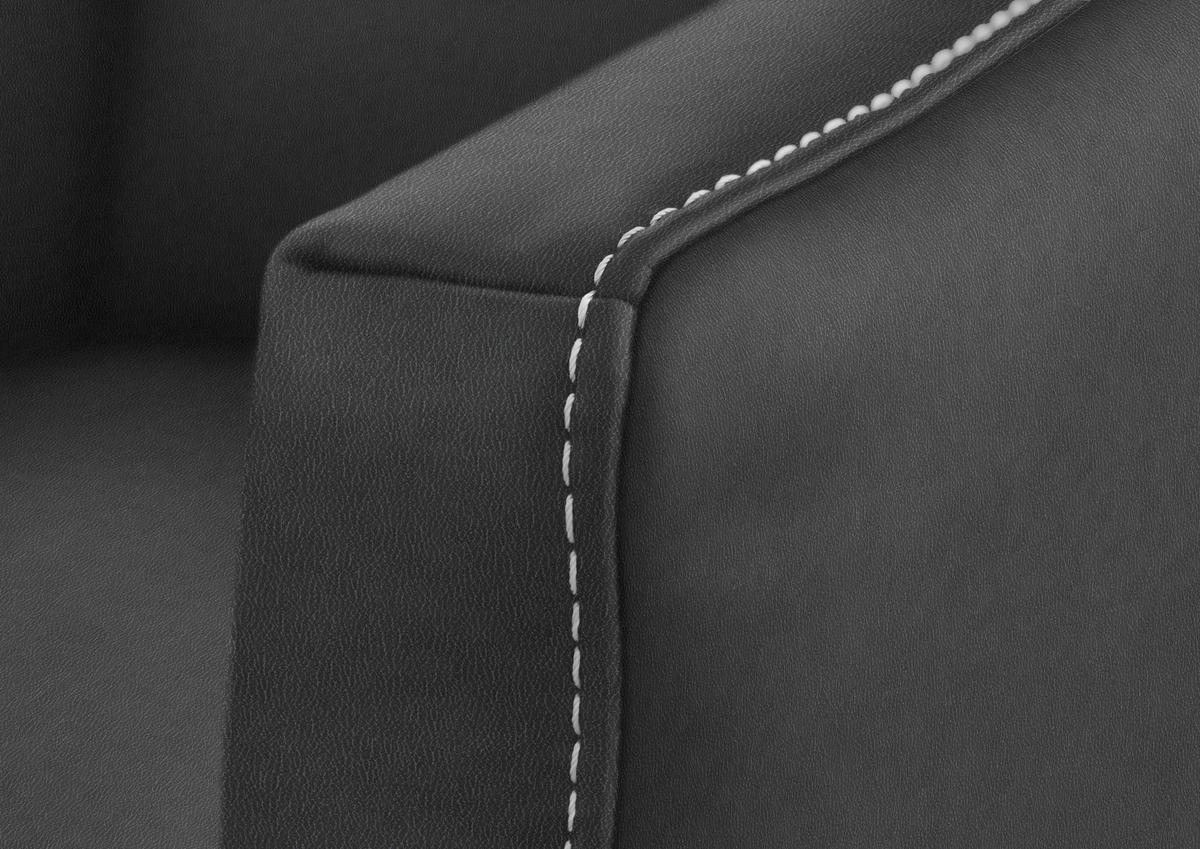 2-SITZER-SOFA  in Echtleder Anthrazit   - Eichefarben/Anthrazit, Natur, Leder/Holz (207/86/87cm) - Valnatura