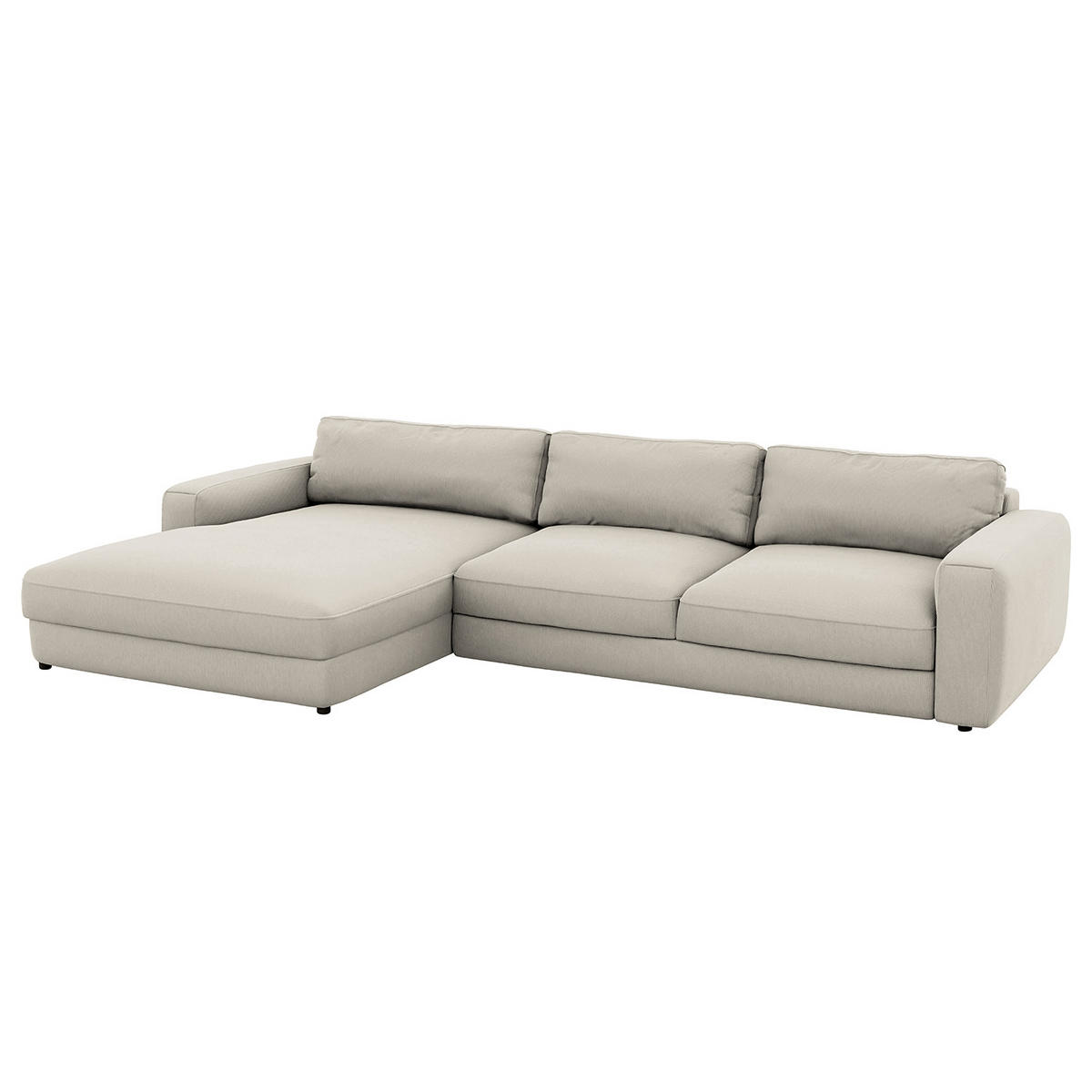ECKSOFA in Cord Grau  - Schwarz/Grau, Modern, Textil (176/84/303cm) - Trendmanufaktur