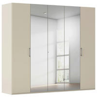 DREHTÜRENSCHRANK 251/223/61 cm,  in Champagner, 5-türig  - Chromfarben/Edelstahlfarben, Basics, Glas/Holzwerkstoff (251/223/61cm) - Novel