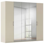 DREHTÜRENSCHRANK 251/223/61 cm,  in Champagner, 5-türig  - Chromfarben/Edelstahlfarben, Basics, Glas/Holzwerkstoff (251/223/61cm) - Novel