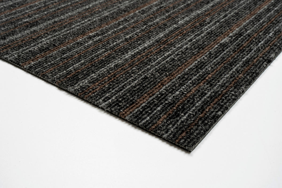 TEPPICHFLIESE Astra Stripe 594 50/50 cm  in Braun, Grau  - Braun/Grau, Basics, Textil (50/50cm)