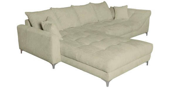 ECKSOFA Beige Chenille - Chromfarben/Beige, KONVENTIONELL, Textil/Metall (227/329cm) - Carryhome
