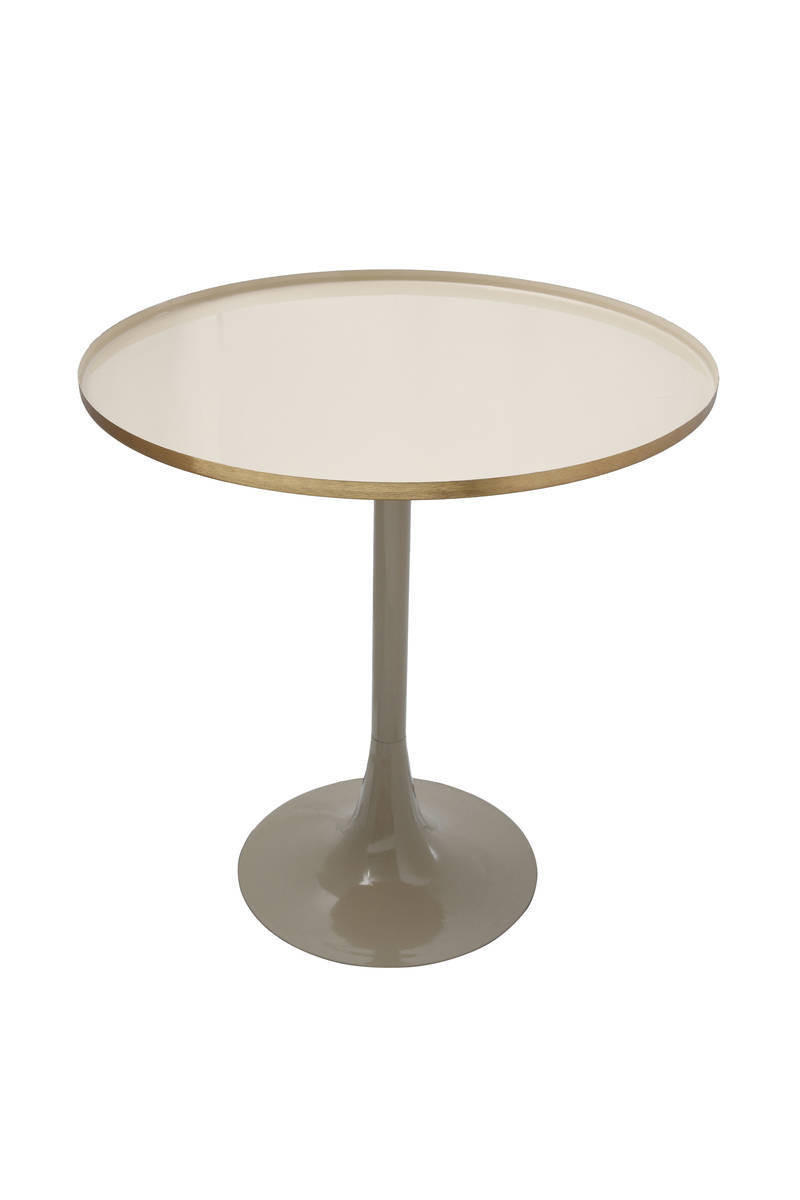 ODKLÁDACÍ STOLEK, krémová, šedohnědá - krémová/šedohnědá, Trend, kov (51/51/52cm)