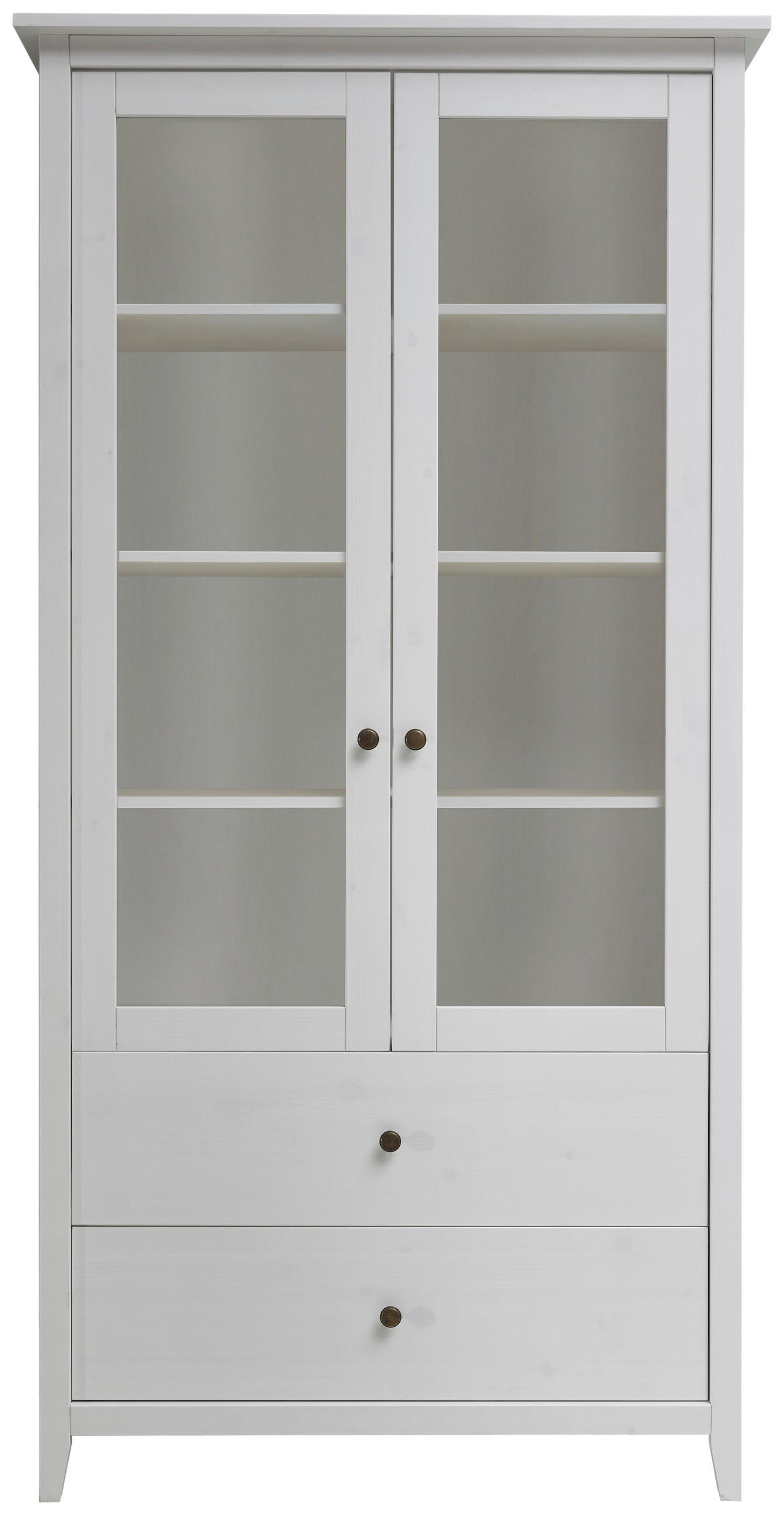 VITRINE Weiß  101/200/40 cm  - Anthrazit/Weiß, Natur, Glas/Holz (101/200/40cm) - Linea Natura