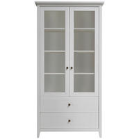 VITRINE Weiß  101/200/40 cm  - Anthrazit/Weiß, Natur, Glas/Holz (101/200/40cm) - Linea Natura