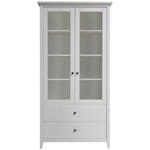 VITRINE Weiß  101/200/40 cm  - Anthrazit/Weiß, Natur, Glas/Holz (101/200/40cm) - Linea Natura