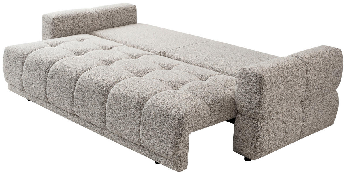 BÄDDSOFFA i greige  - greige/svart, Design, textil/plast (241/72-88/101cm) - Stylife