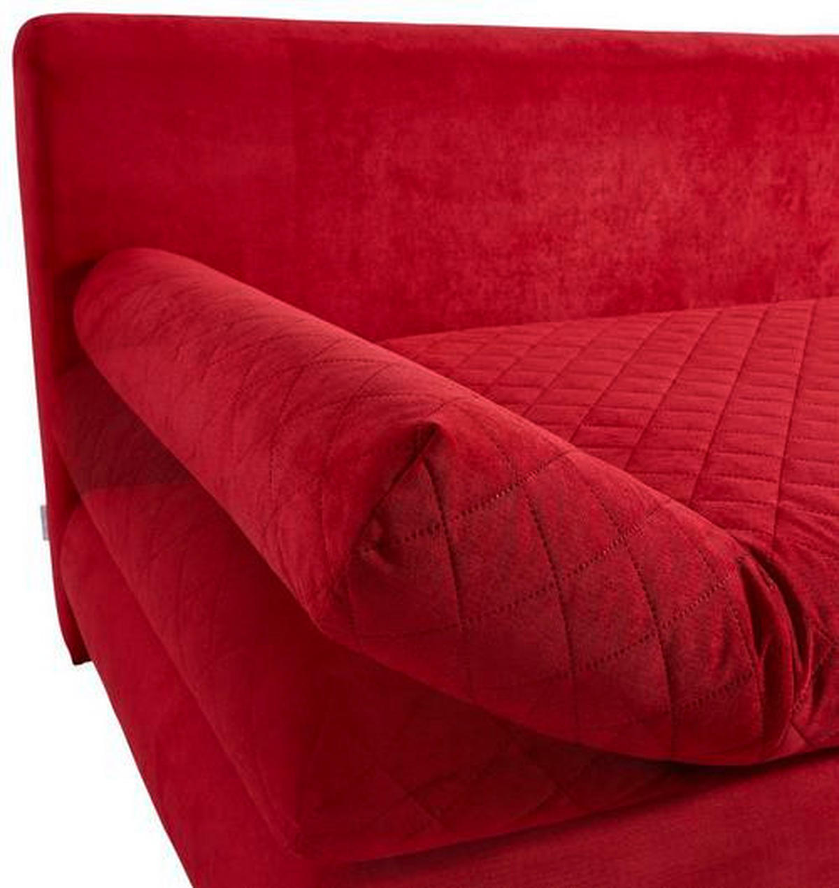 BÄDDSOFFA i mikrofiber röd  - röd/kromfärg, Design, textil (194/73/91cm) - MID.YOU