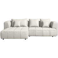 ECKSOFA Feincord Creme  - Creme/Schwarz, Design, Kunststoff/Textil (188/288cm) - Welnova