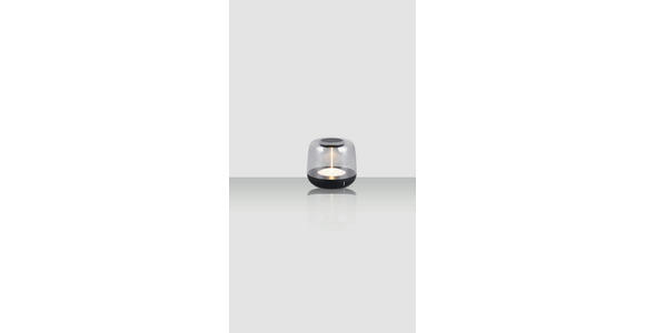 AKKU-TISCHLEUCHTE 12,2/11,2 cm  - Transparent/Schwarz, LIFESTYLE, Kunststoff (12,2/11,2cm) - Novel