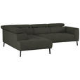 ECKSOFA in Chenille Graubraun 205/280 cm - Graubraun/Schwarz, Design, Textil/Metall (205/280cm) - Xora