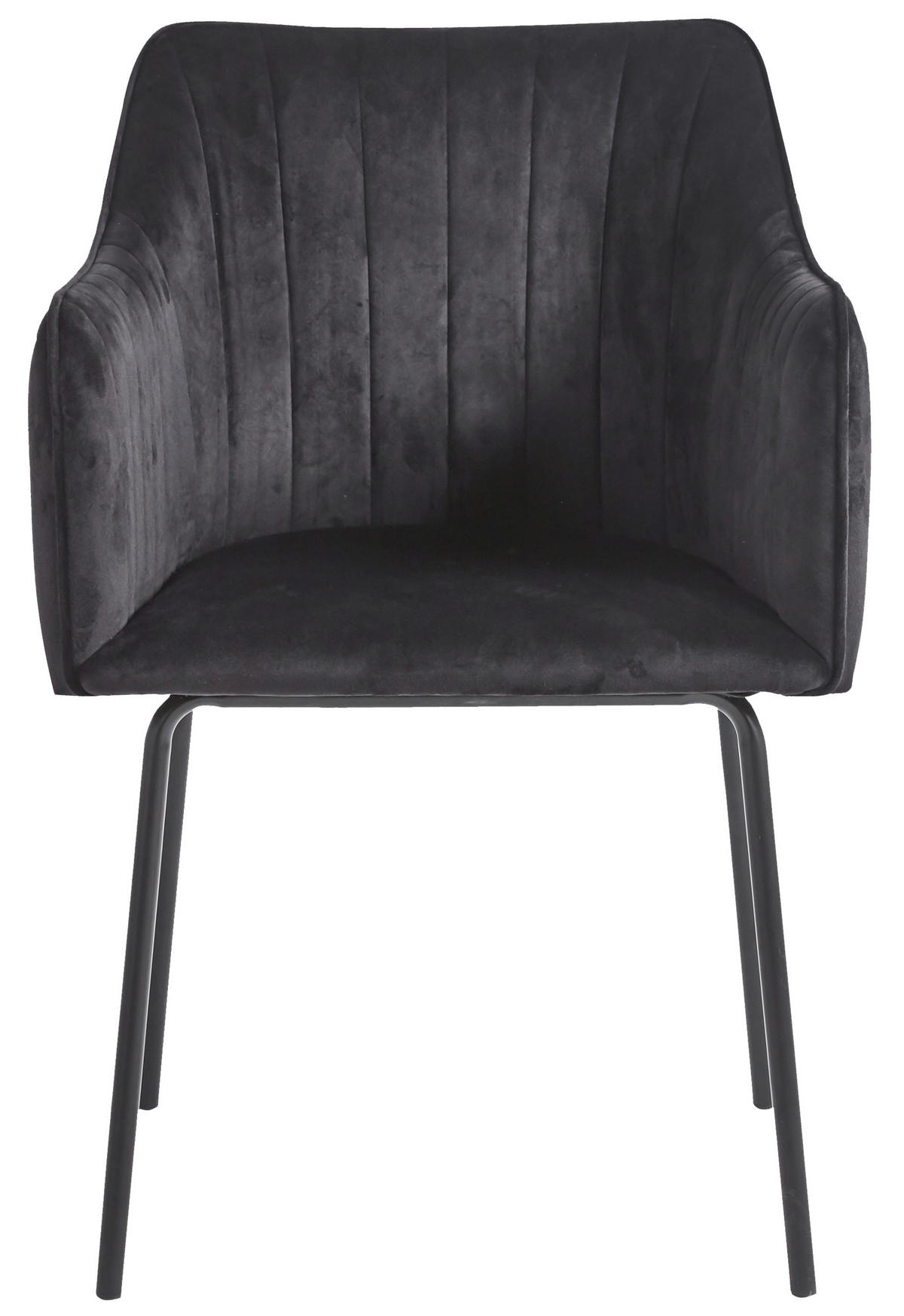 ARMLEHNSTUHL  in Samt  - Anthrazit/Schwarz, Design, Textil/Metall (48,5cm) - MID.YOU