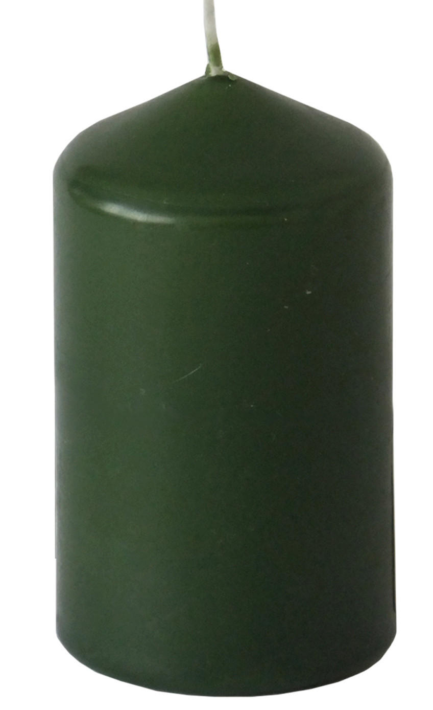 STUMPENKERZE 5,7/10 cm  - Dunkelgrün, KONVENTIONELL (5,7/10cm) - Steinhart