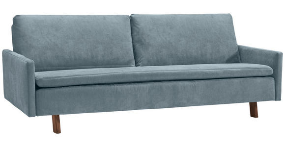 SCHLAFSOFA Flachgewebe Hellblau  - Eichefarben/Hellblau, KONVENTIONELL, Holz/Textil (220/85/98cm) - Carryhome