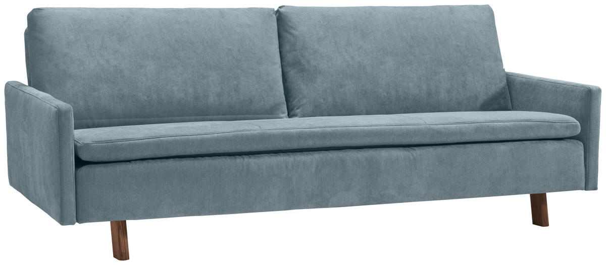 SCHLAFSOFA Flachgewebe Hellblau  - Eichefarben/Hellblau, KONVENTIONELL, Holz/Textil (220/85/98cm) - Carryhome