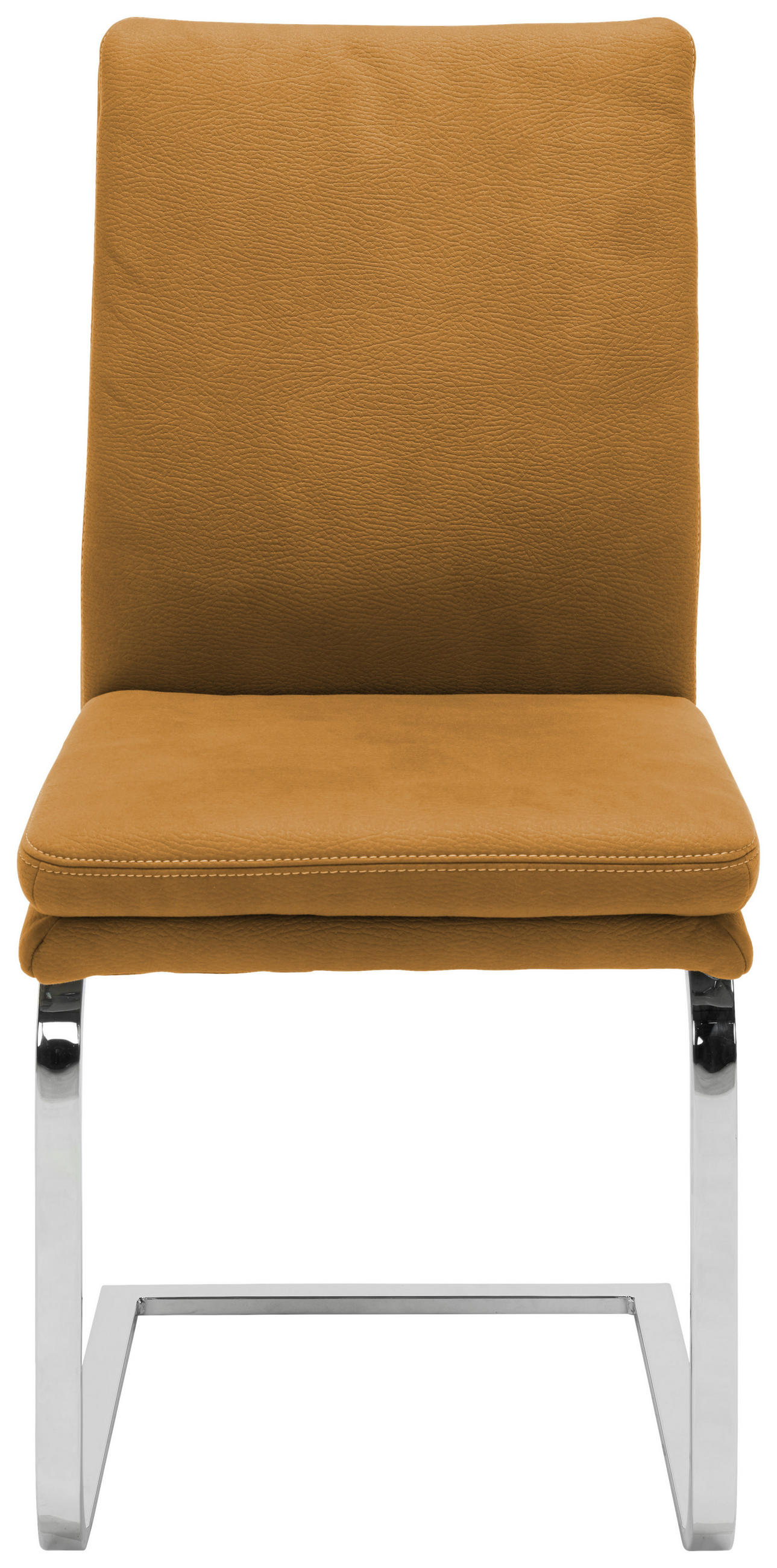 SCHWINGSTUHL  in Stahl Mikrofaser  - Chromfarben/Gelb, Design, Textil/Metall (47/100/64cm) - Novel