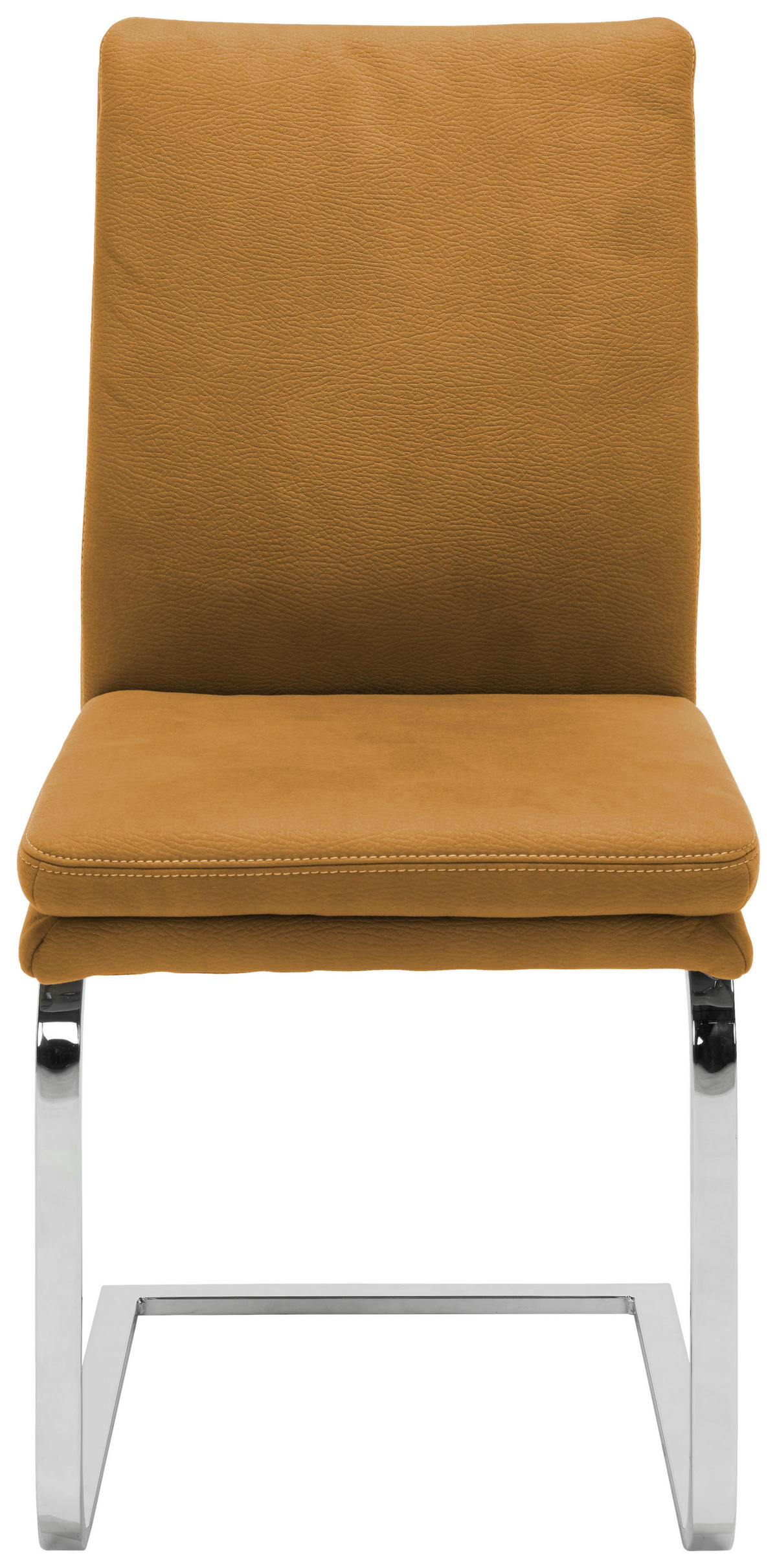 SCHWINGSTUHL  in Stahl Mikrofaser  - Chromfarben/Gelb, Design, Textil/Metall (47/100/64cm) - Novel