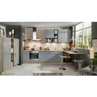 KÜCHENLEERBLOCK  150/330 cm  in Blau, Grau, Eichefarben  - Blau/Eichefarben, Design, Holzwerkstoff (150/330cm) - Welnova