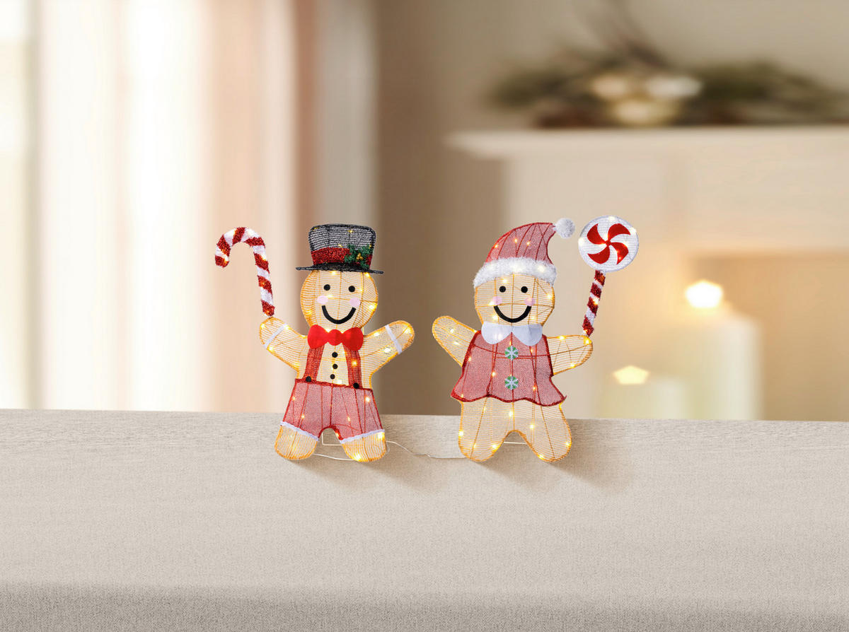 LED-DEKOLEUCHTE  - Rot/Goldfarben, LIFESTYLE, Textil/Metall - X-Mas