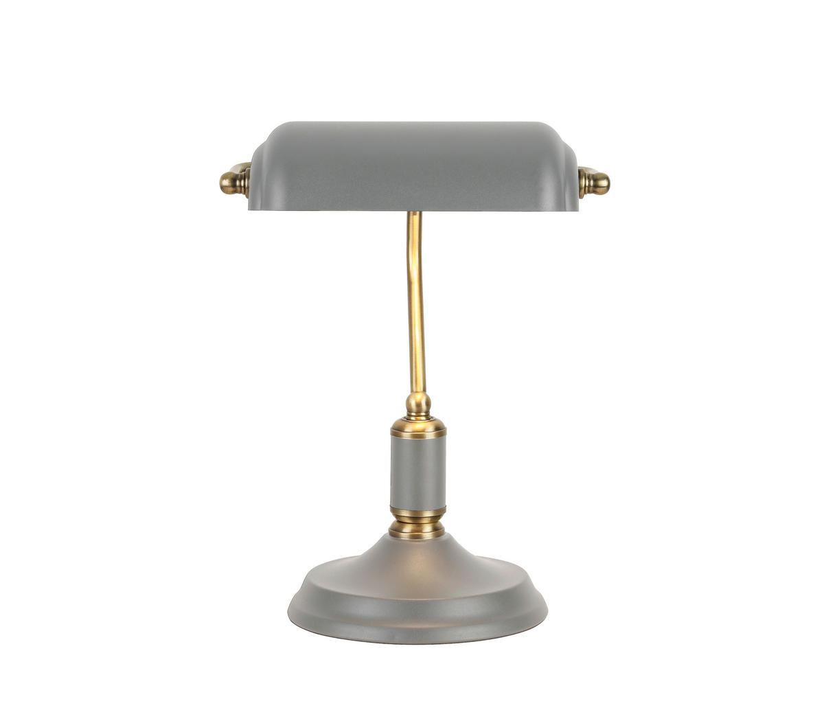 STOLNÍ LAMPA, E27, 37/26,5/18 cm - šedá/barvy mosazi, Konvenční, kov (37/26,5/18cm) - Novel