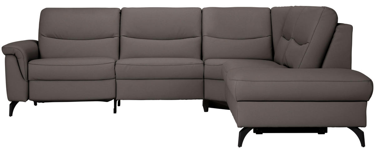 ECKSOFA in Echtleder Dunkelbraun  280/249 cm  - Anthrazit/Dunkelbraun, Design, Leder/Metall (280/249cm) - Himolla Komfortklass