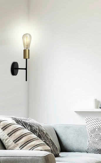 VÄGGLAMPA 10/12/22.5 cm   - svart, Basics, metall (10/12/22.5cm)