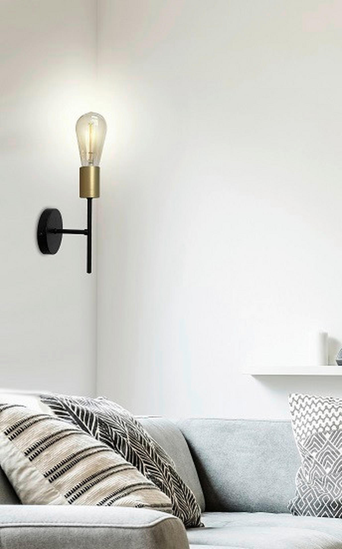 VÄGGLAMPA 10/12/22.5 cm   - svart, Basics, metall (10/12/22.5cm)