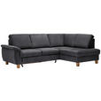 ECKSOFA Grau Flachgewebe  - Eichefarben/Grau, Design, Holz/Textil (253/185cm) - Cantus