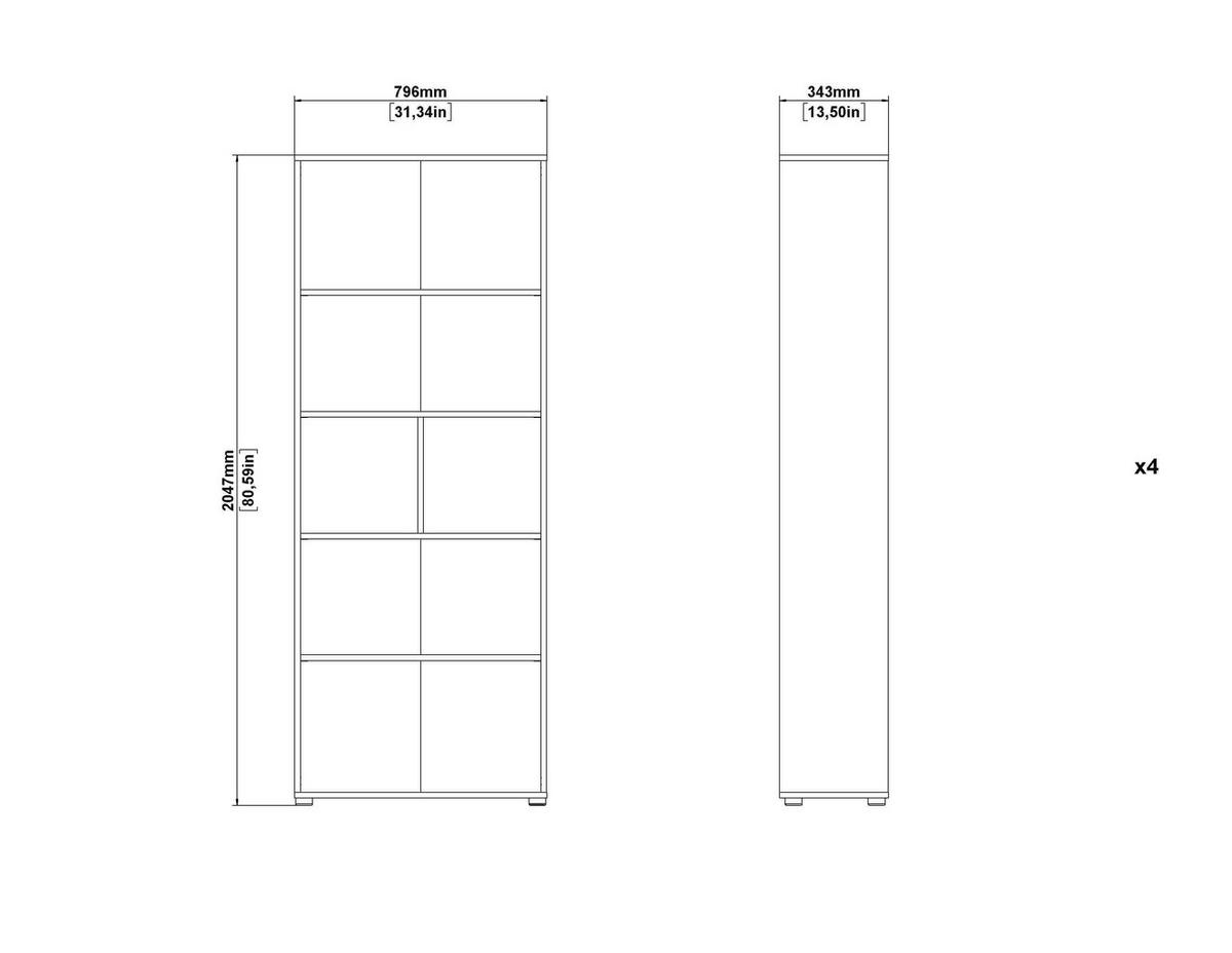 REGAL Eichefarben  - Eichefarben, MODERN, Holzwerkstoff (79,6/204,7/34,3cm) - MID.YOU