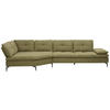 ECKSOFA in Flachgewebe Olivgrün  157/344 cm  - Schwarz/Olivgrün, Design, Textil/Metall (157/344cm) - Chilliano