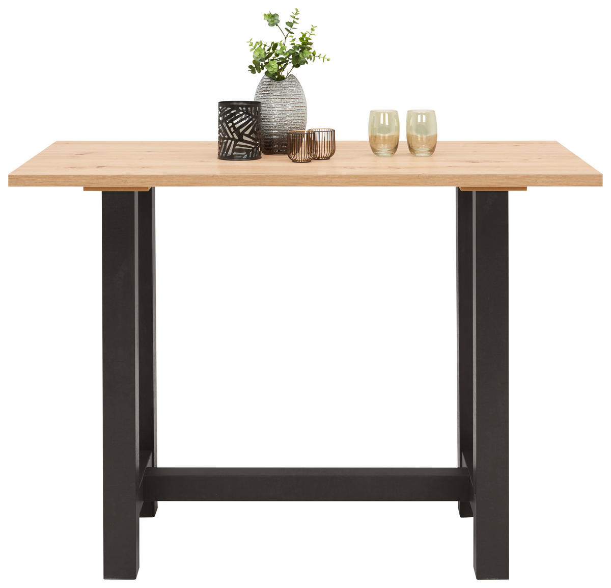 BARTISCH in Holzwerkstoff 140/70/105 cm   - Eichefarben/Schwarz, KONVENTIONELL, Holzwerkstoff (140/70/105cm) - Carryhome