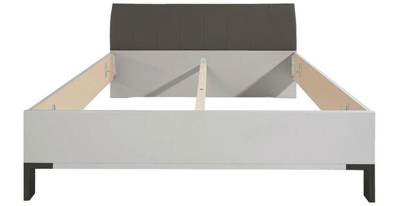 BETT 180/200 cm,  in Braun, Grau, gepolstertes Kopfteil,  - Schieferfarben/Braun, KONVENTIONELL, Textil (180/200cm) - Dieter Knoll