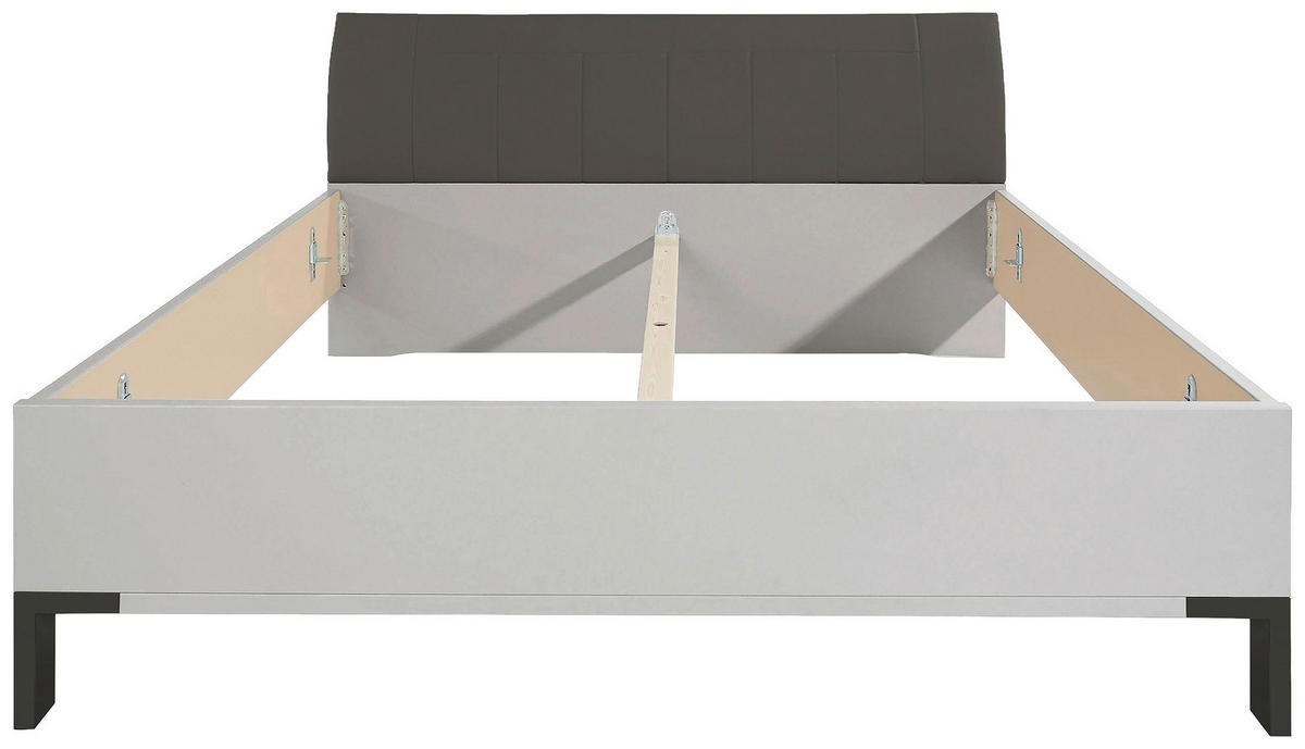 BETT 180/200 cm,  in Braun, Grau, gepolstertes Kopfteil,  - Schieferfarben/Braun, KONVENTIONELL, Textil (180/200cm) - Dieter Knoll