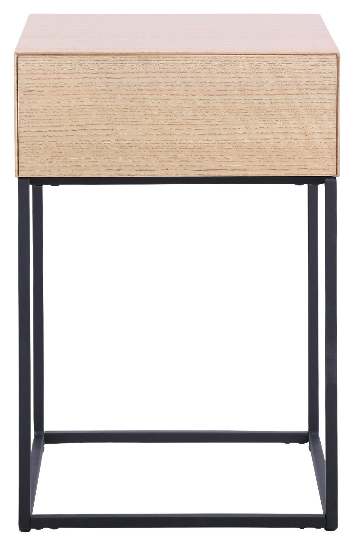 NACHTKÄSTCHEN in furniert Eiche Schwarz, Eichefarben  - Eichefarben/Schwarz, Basics, Holz/Holzwerkstoff (40/62/40cm) - Xora