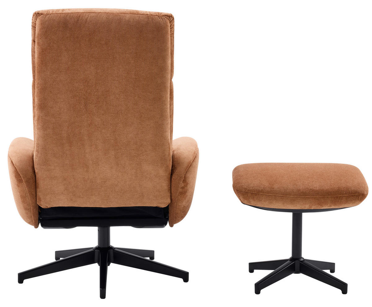 RELAXSESSELSET BASTY Webstoff Hocker    - Rostfarben/Schwarz, Design, Textil/Metall (75/107/77cm) - Livetastic