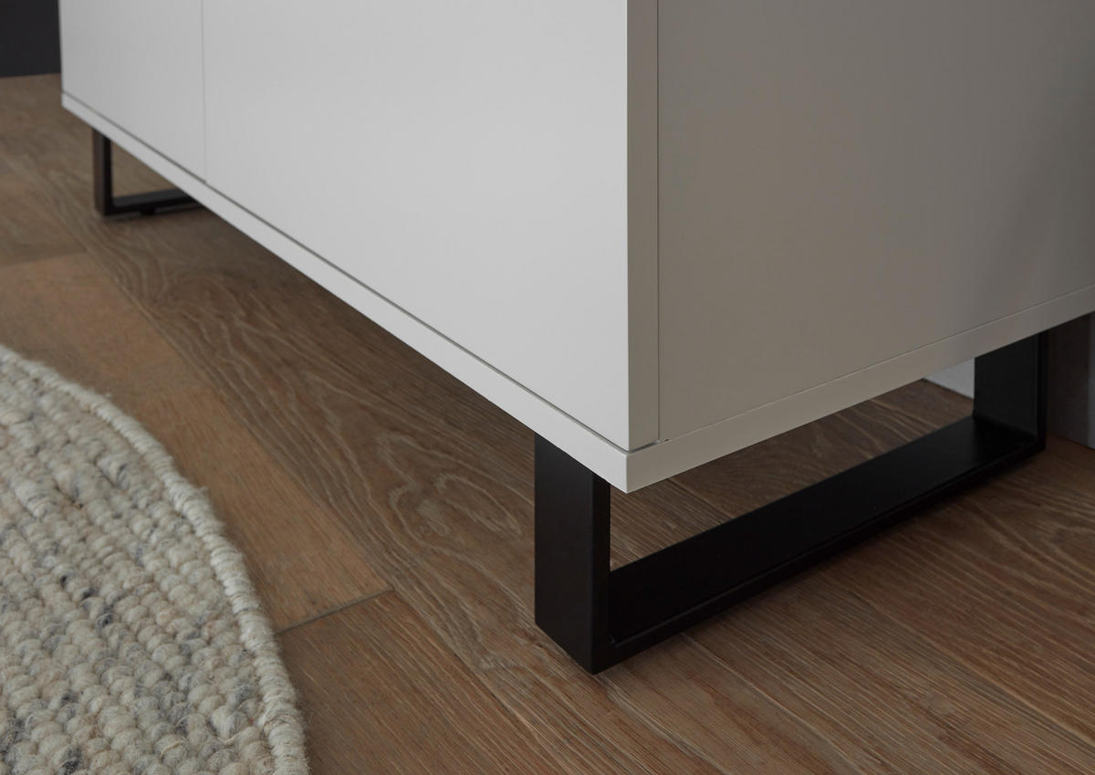 HIGHBOARD Austin  in 111/130/40 cm  - Schwarz/Weiß, Basics, Holzwerkstoff/Metall (111/130/40cm)