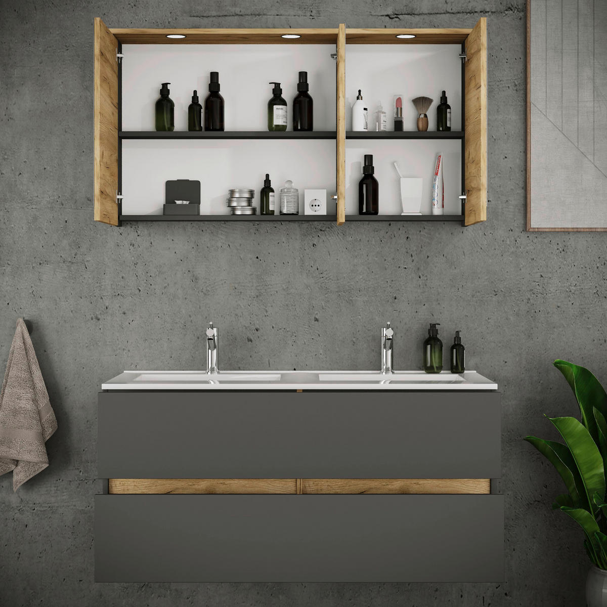  112 cm  - honungsek/vit, Trend, trämaterial/keramik (112cm) - MID.YOU